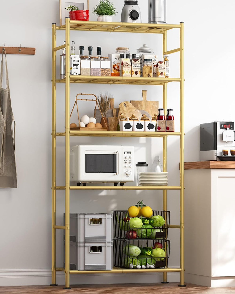 Sakugi Storage Shelves - 5 Tier Shelf Organizer, Heavy Duty Garage Shelving U...