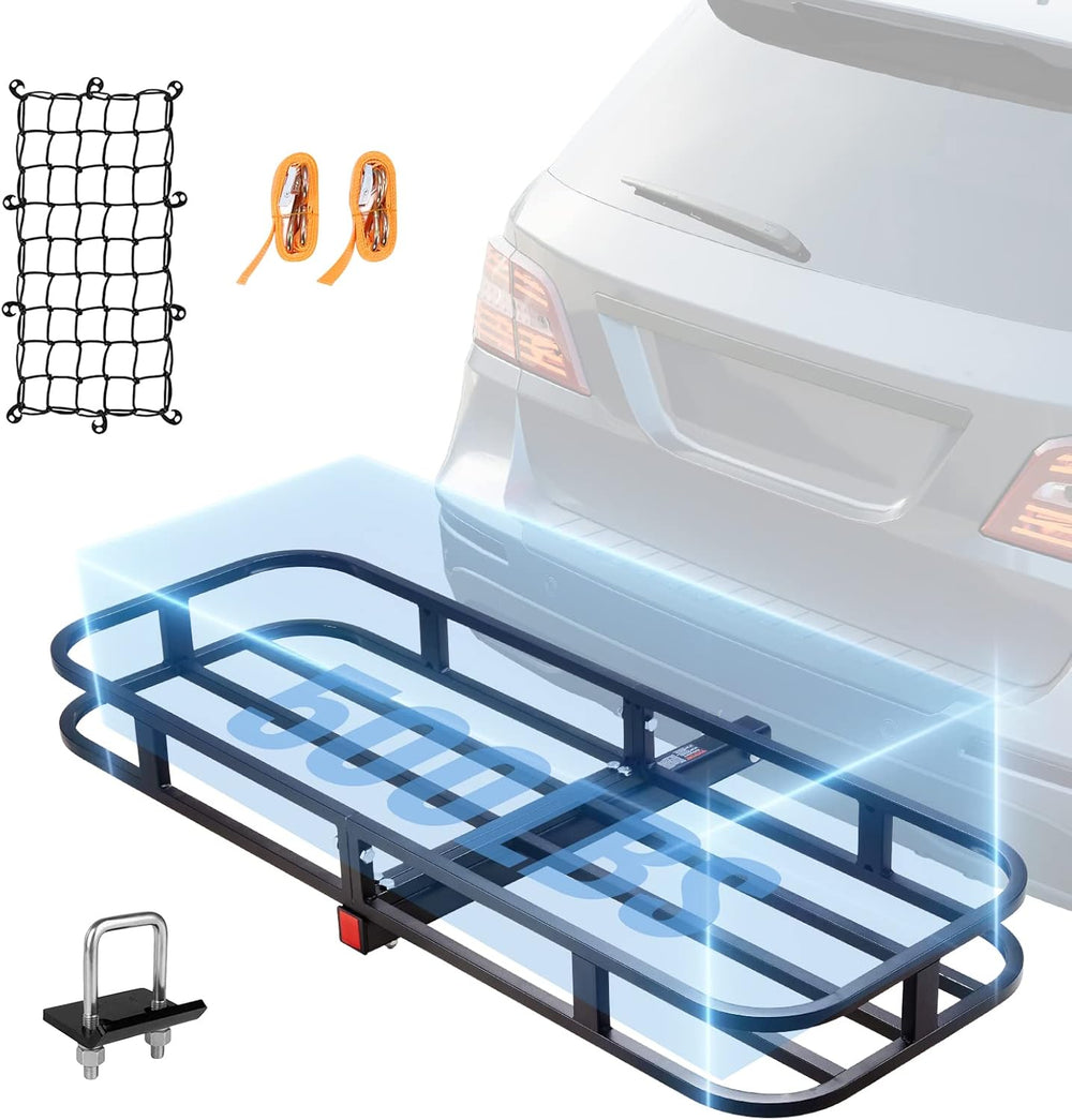VEVOR 53 x 19 x 5 in Hitch Cargo Carrier, 500lb Capacity Trailer Mount Basket...