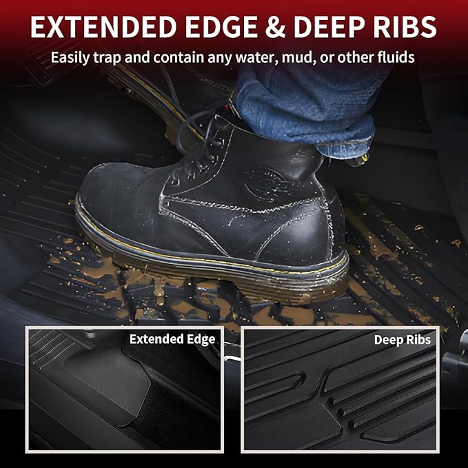 LASFIT Front Floor Mats for Ford F-150 2015-2025 | F150 Lightning 2022-2025
