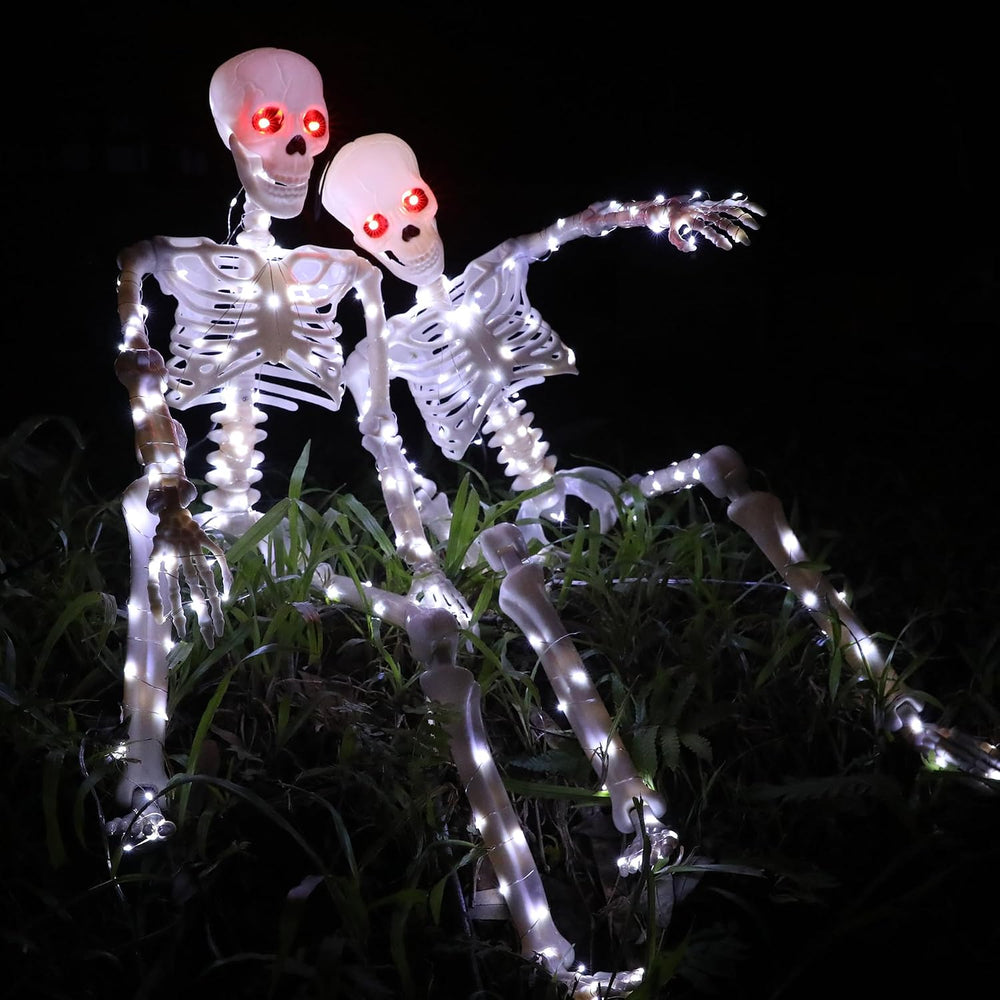 Halloween Decorations Outdoor Skeletons Set - 2 Pack 36" (90cm) Light Up...