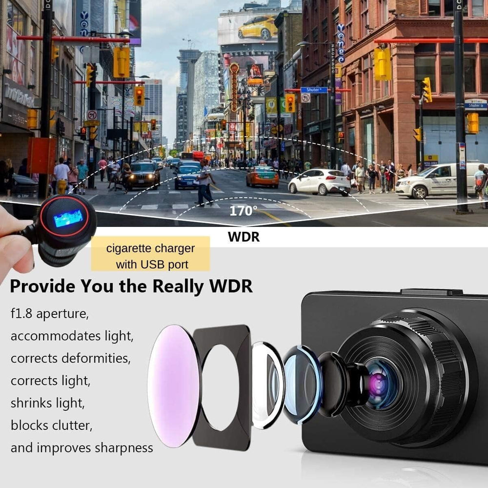 Dash Cam Front and Rear, 1080P Dash Camera for Cars with 32G Card