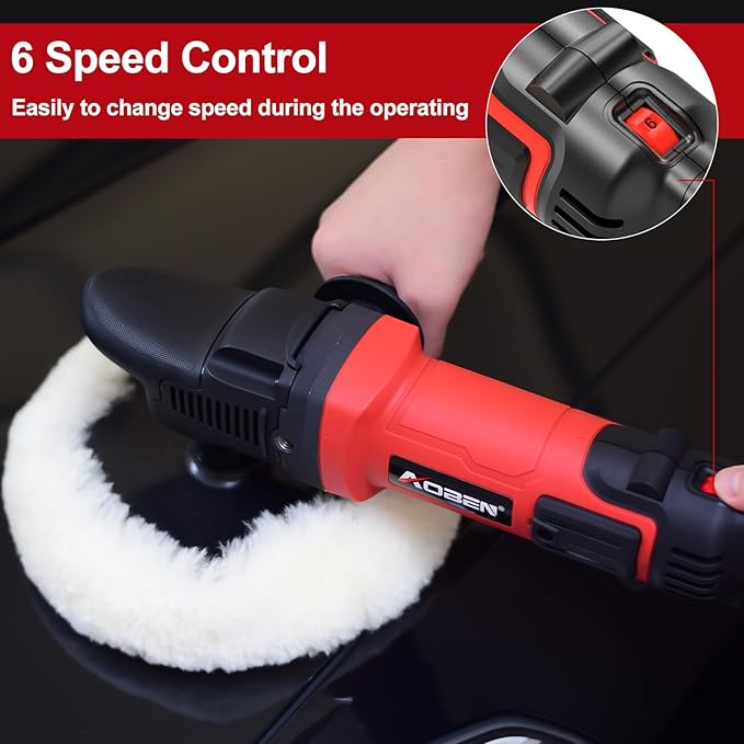 AOBEN 6/7 inch Buffer Polisher, Rotary Car Buffer, 1600W Car Polisher Waxer Kit