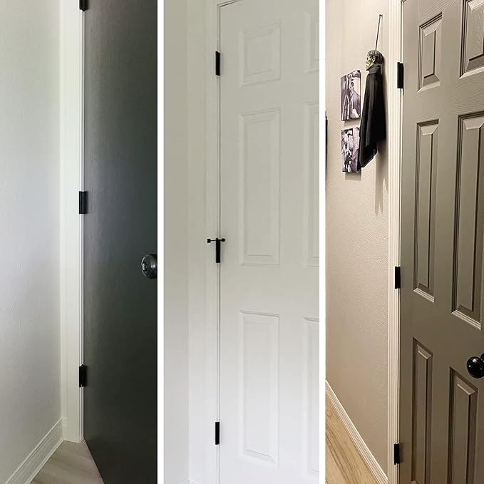 48 Pack Rounded Matte Black Door Hinges 3.5 Inch 5/8" Radius
