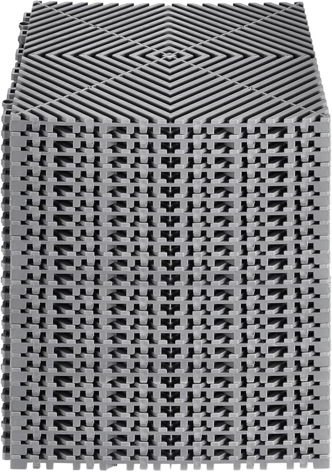 VEVOR Interlocking Drainage Mat, 12” x 12” Modular Interlocking Cushion (24 Pcs)