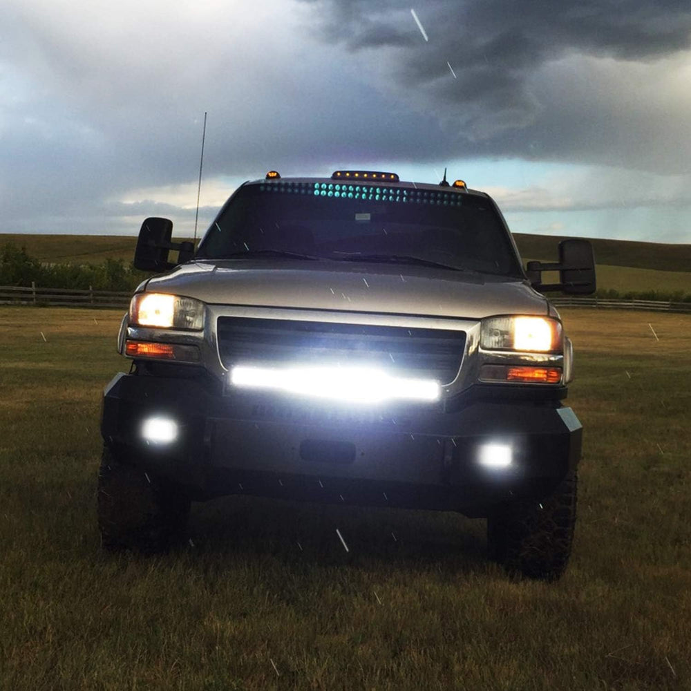 Nilight 20 Inch 420W Triple Row Flood Spot Combo Led Light Bar 4PCS 4Inch 60W...