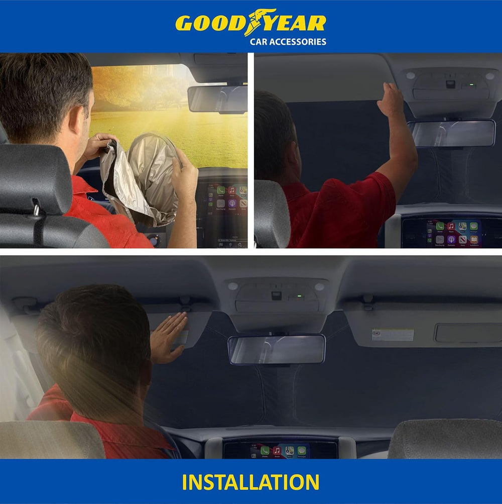 Goodyear Foldable Windshield Sunshade for Volkswagen Atlas Cross Sport 2020-2...
