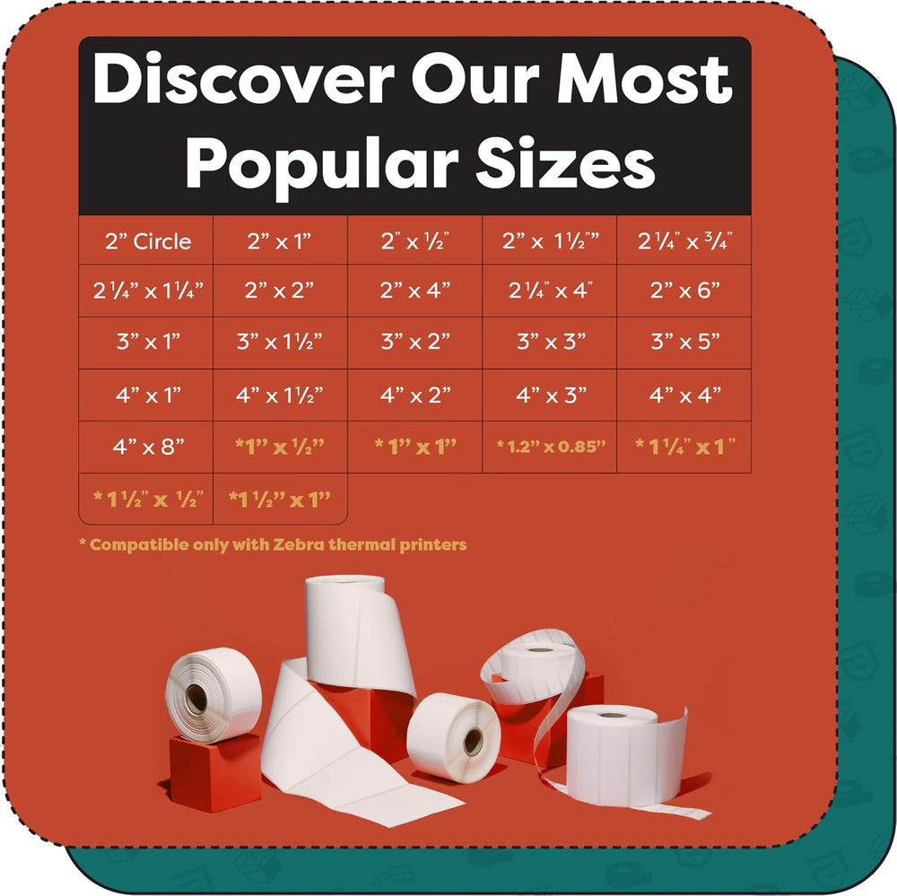 4" X 8" Direct Thermal Labels (2000 Count, 10 Rolls) - Large