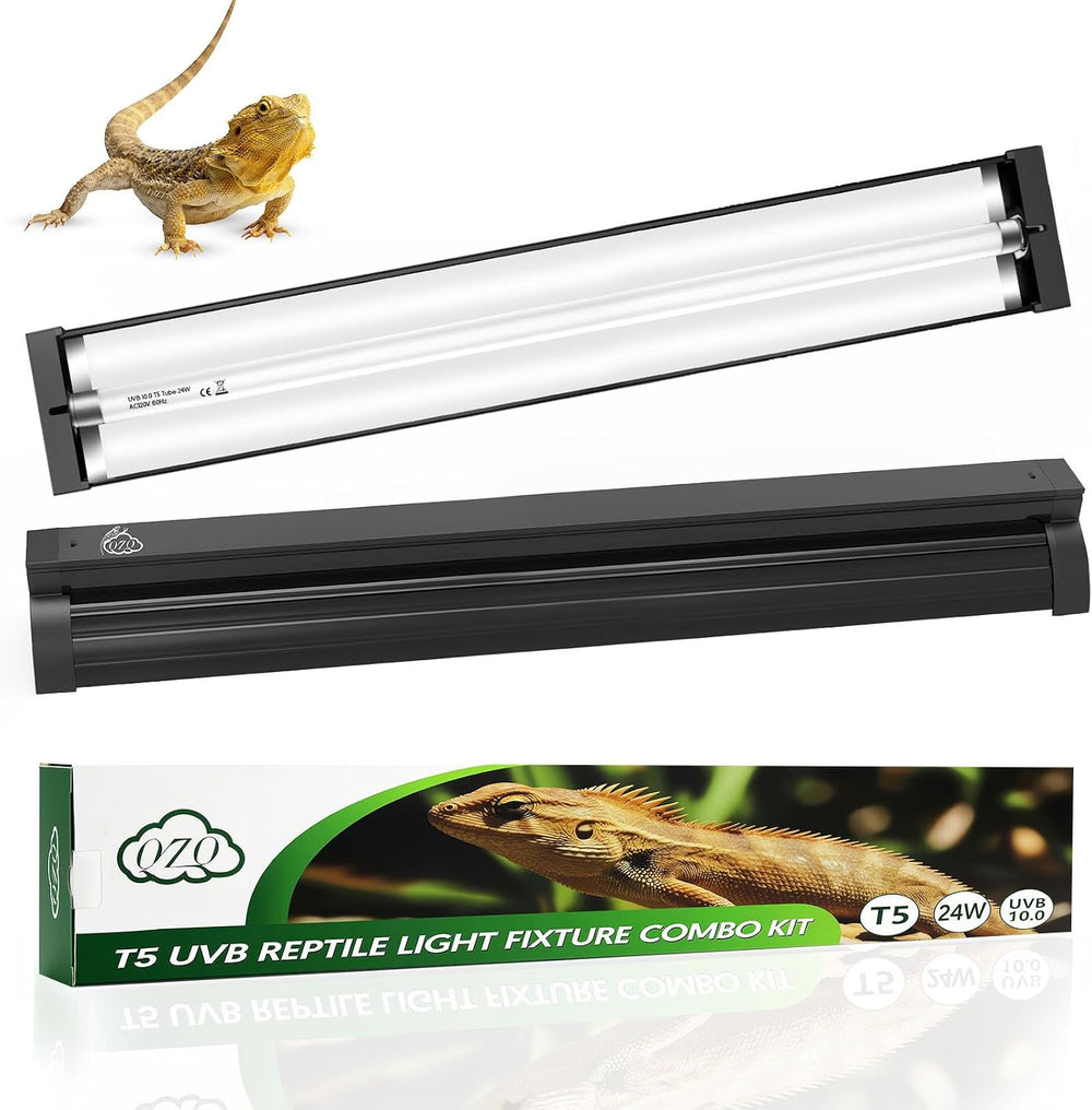 QZQ T5 10.0 UVB Reptile Light Fixture Combo Kit 24W