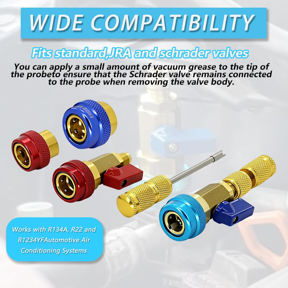 R134A R1234YF AC Valve Core Removal Tool Kit-Universal Remover/Installer for ...