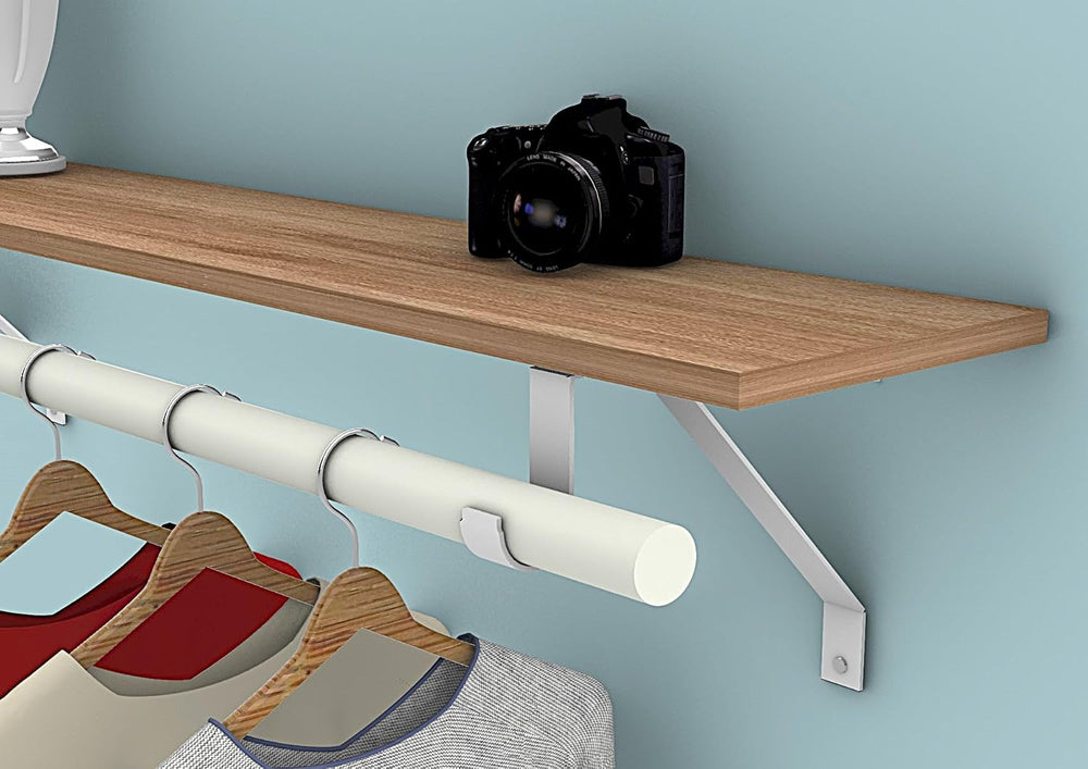 QCAA Heavy Duty Adjustable Shelf Rod Support Bracket for 3/4" Wall Cleat...