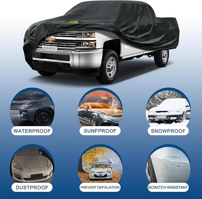 KouKou Truck Cover Waterproof All Weather, 7 Layers Heavy Duty Pickup Cover
