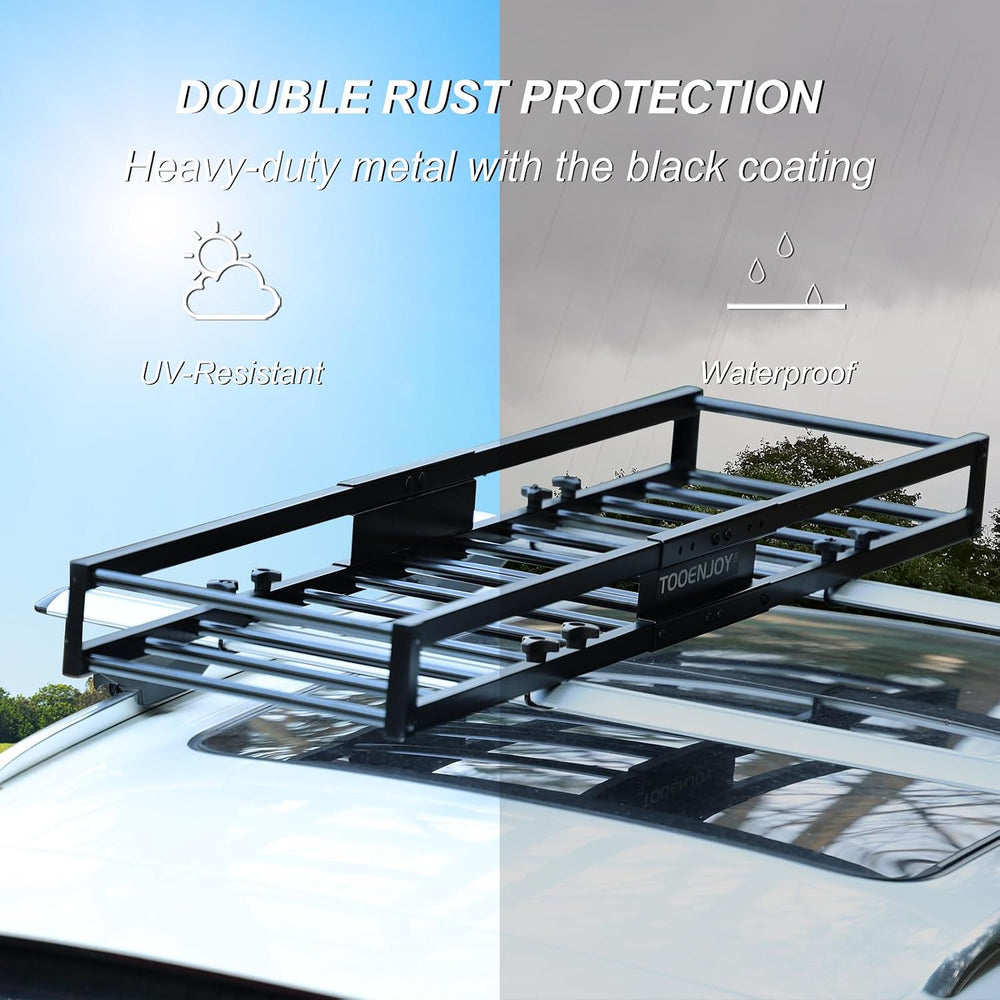 TOOENJOY 59" x 15.5" x 5" Skinny Roof Cargo Carrier Basket, He...