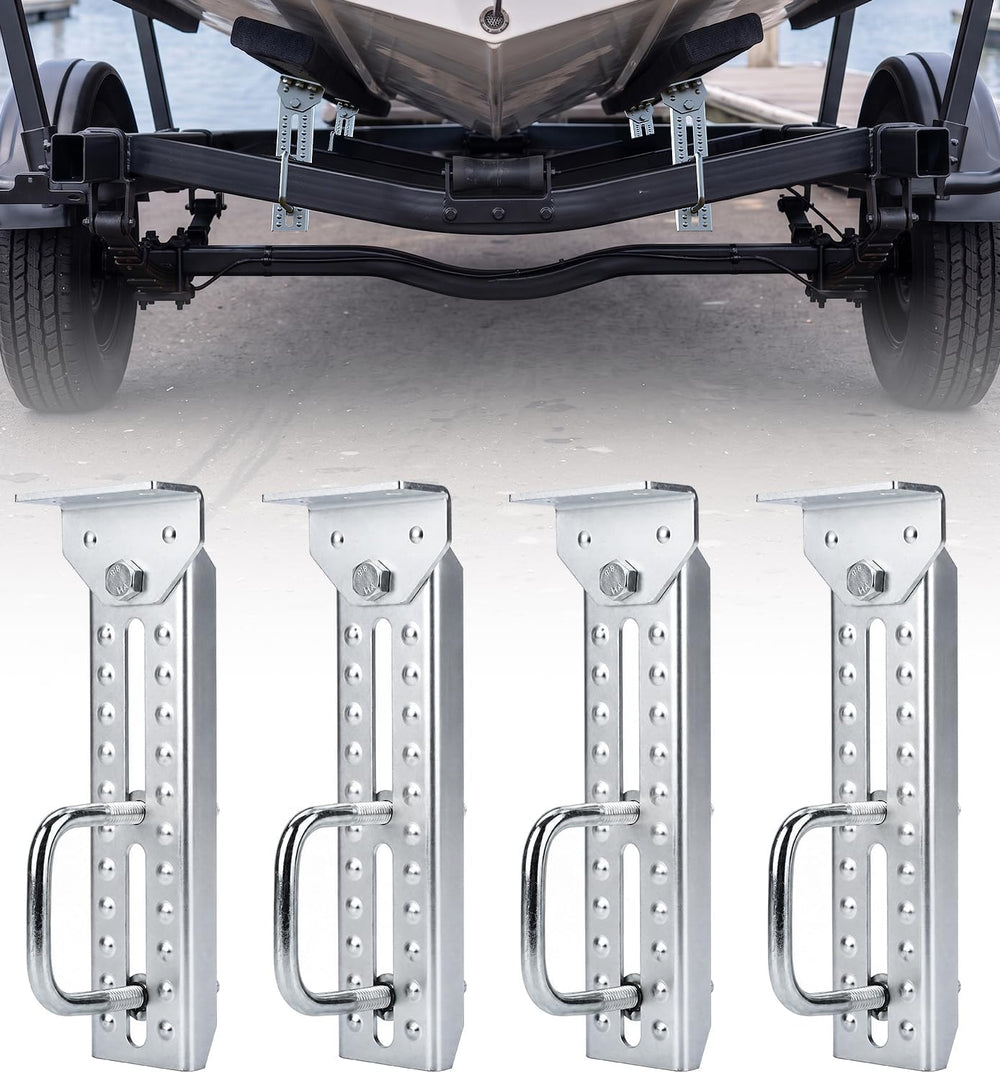 Heavy Duty Boat Trailer Bunk Brackets, 4 PCS 10" Galvanized Swivel Top B...