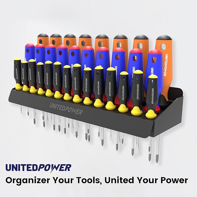 UNITEDPOWER Screwdriver Holder, Wall Mount Storage Rack Organizer