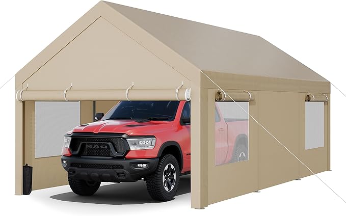 JY QAQA Carport, 10x20 FT Heavy Duty Carport