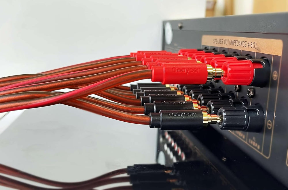 Speaker Wire with Banana Plugs,14 Gauge Speaker Cables, Oxygen-Free Copper(OF...