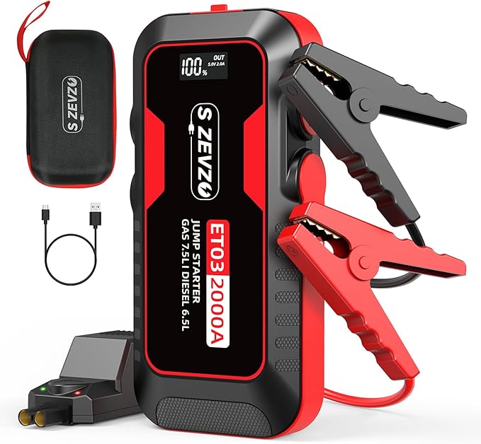 S ZEVZO ET03 Car Jump Starter 2000A Jump Starter Battery Pack