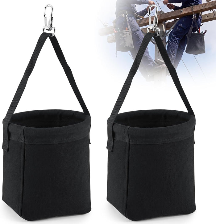2 Pcs Tool Bags Square Bottom 2 Inner Pockets, 8" x 6.5" x 6.5"