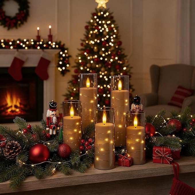 Raycare Flameless Candle with Remote Timer – 9 Flickering Acrylic Battery Ope...