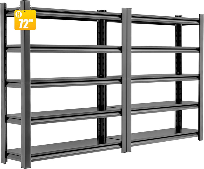2 Set Garage Shelving Unit 72"H3000bls Heavy Duty Storage Shelves Easy Assembly (2 Pack)