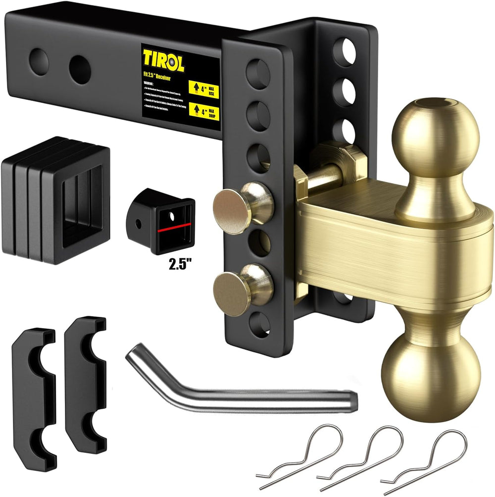 TIROL 2.5 inch Adjustable Hitch, 2.5 Hitch Receiver, 4" Drop, 2" &a...