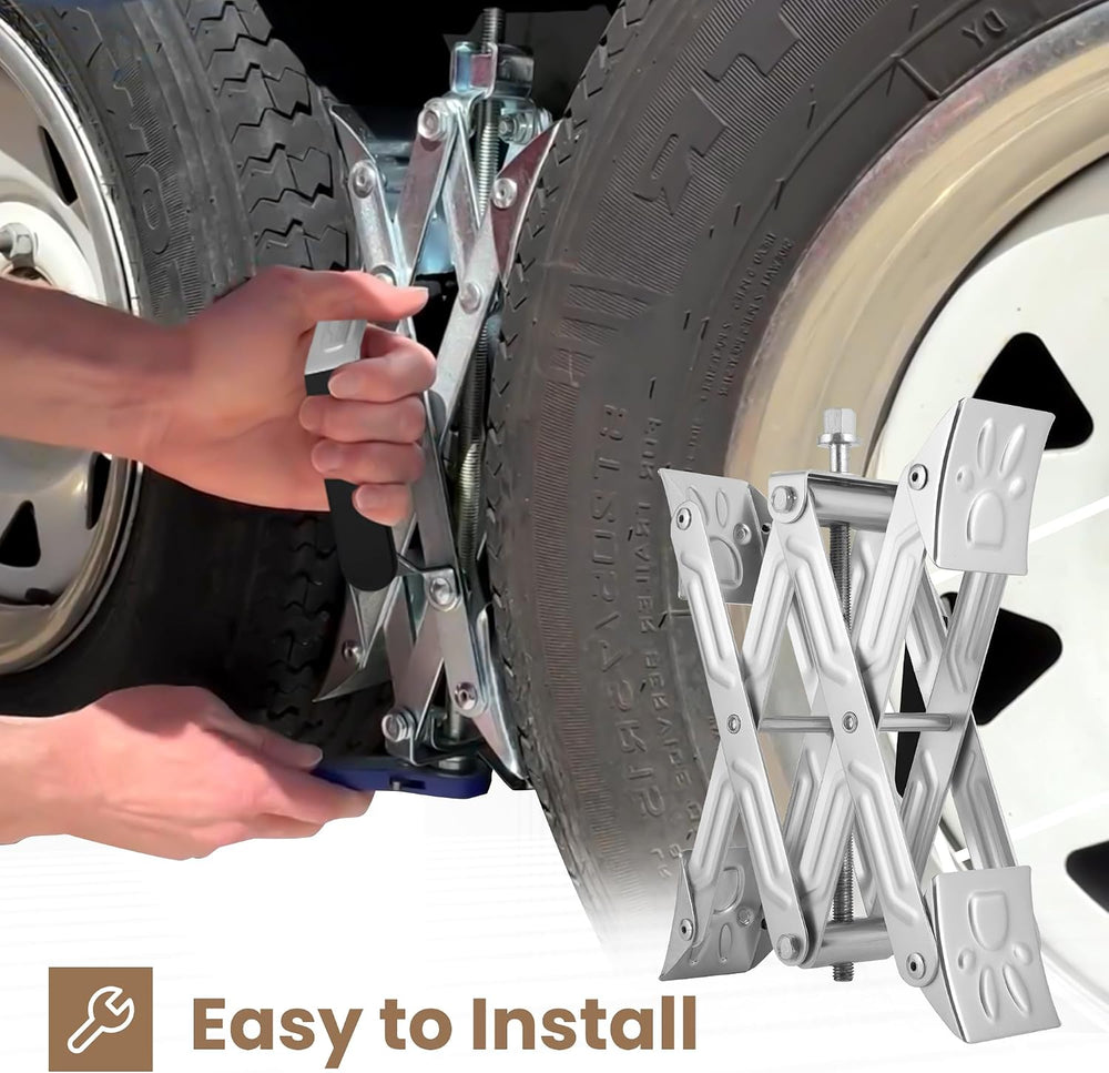 X-Shaped RV Wheel Chock Fit 4.13” to 13.4” Camper Wheel Chock Stabilizer Scis...