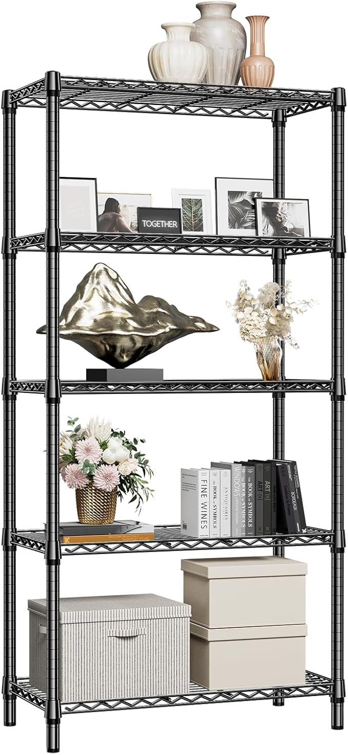 1250 lbs 5 Tier Shelf Metal Storage Shelves Shelving Wire Rack Heavy Duty