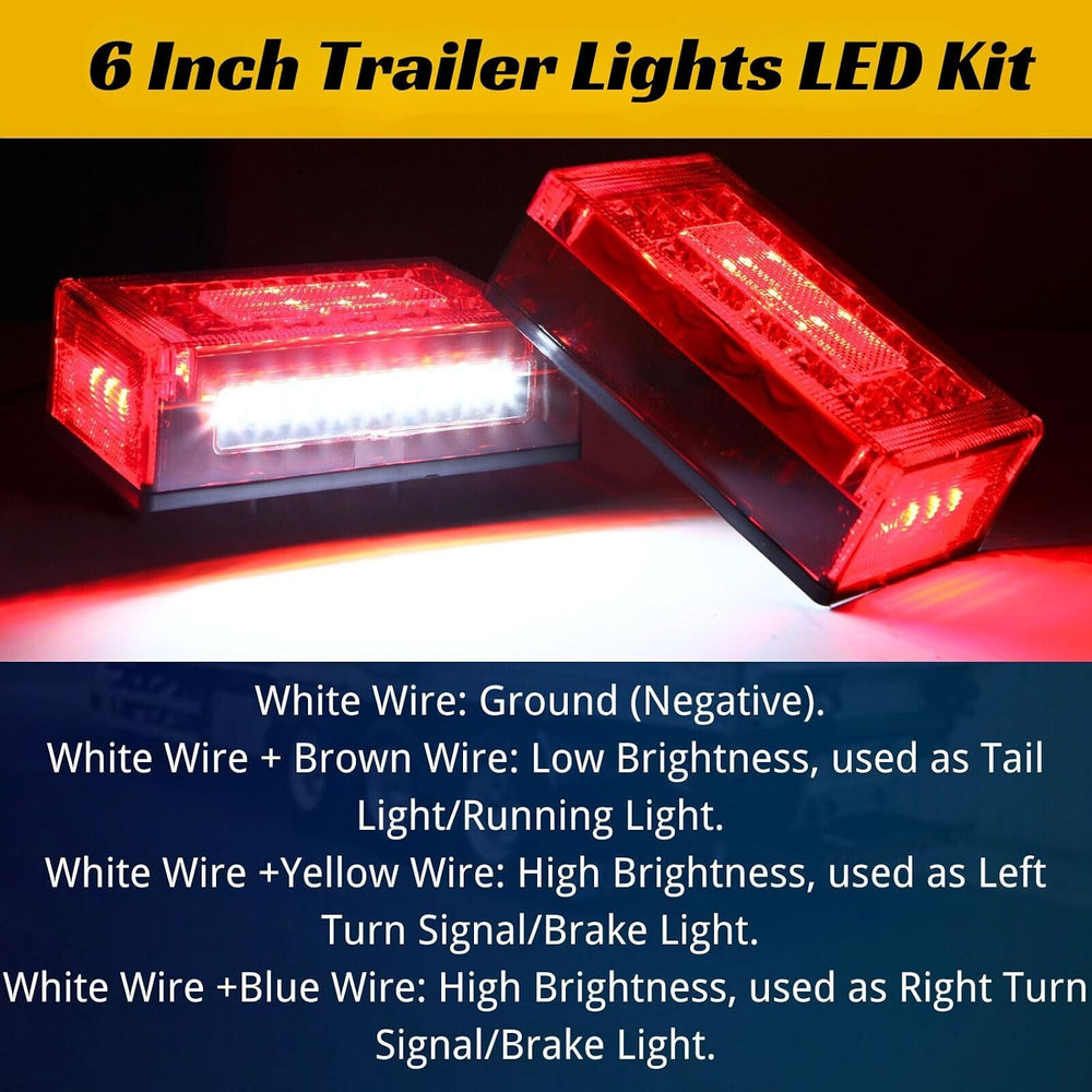 Trailer Lights, 6inch LED Submersible Trailer Lights Kit