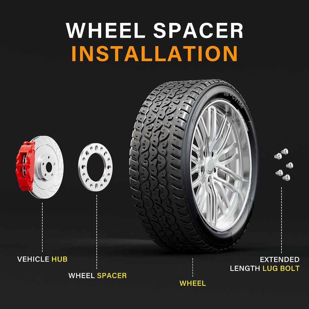 4PCS 8 Lug Wheel Spacers 1/2 Inch (12mm) Thick, 8x6.5 8x165.1 8x170 8x180 Die...