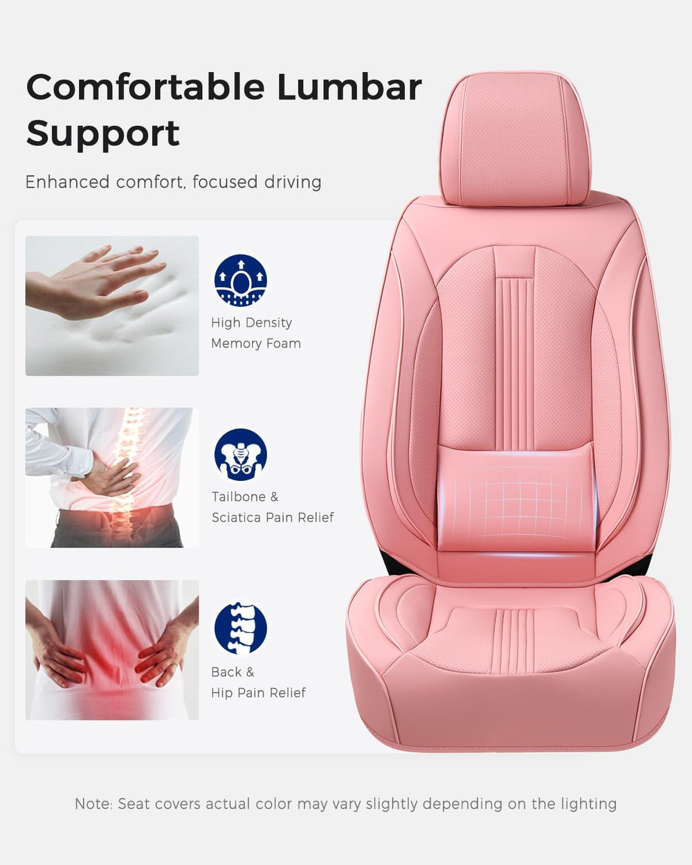 Huidasource Universal Car Seat Cover, Car Seat Cover Set Nappa Leather with L...