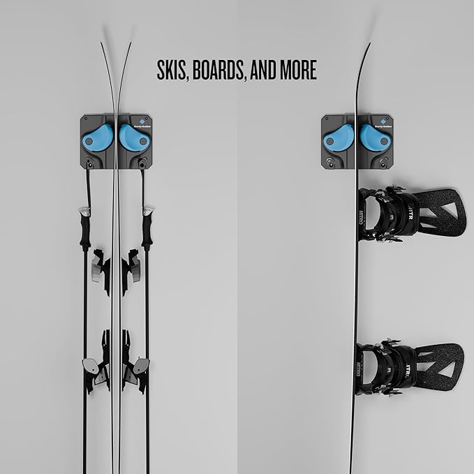 Ultimate Ski & Snowboard Wall Rack | Secure, Non-Slip Storage | Fits Any