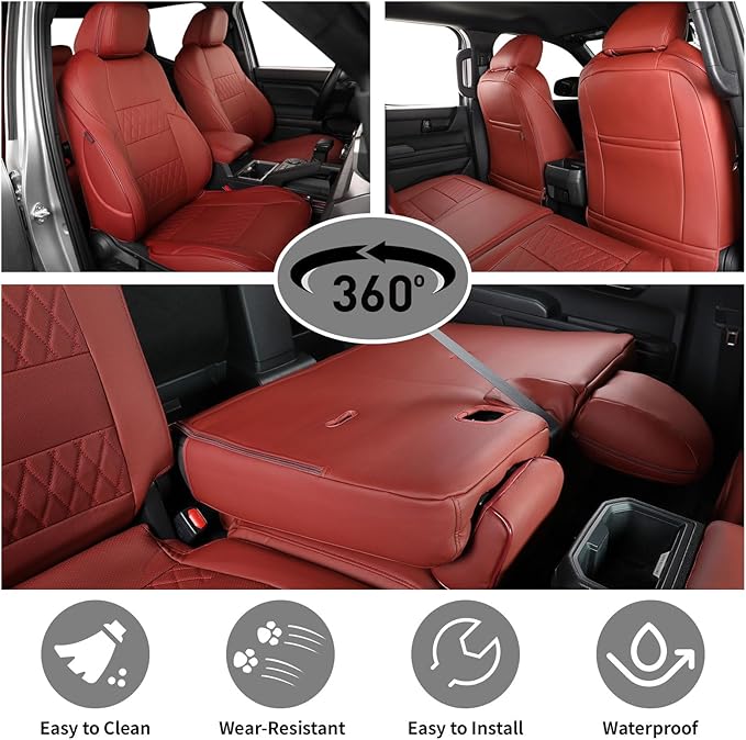 EKR Tacoma Back Seat Covers for Toyota Tacoma 2024 2025 Double cab TRD Sport