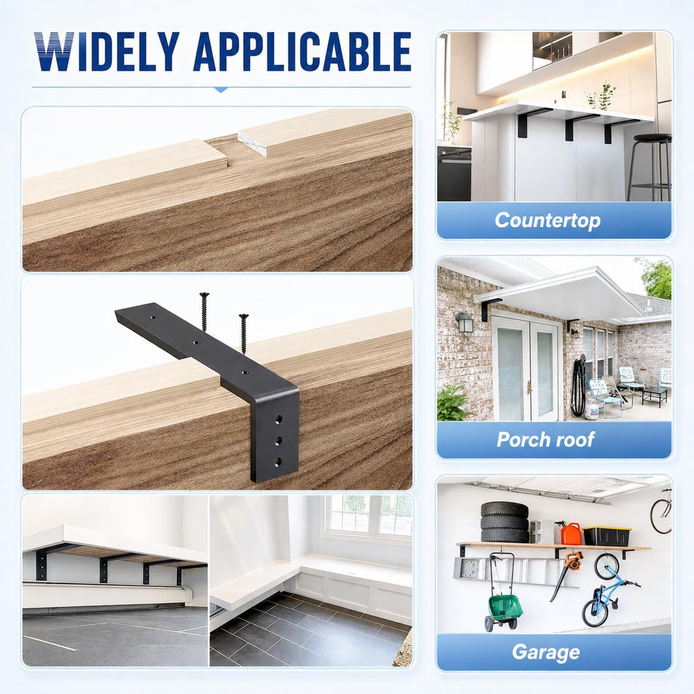 WINKER Countertop Support Bracket 3 Pack Heavy Duty 3/8" Thick Hidden L ...