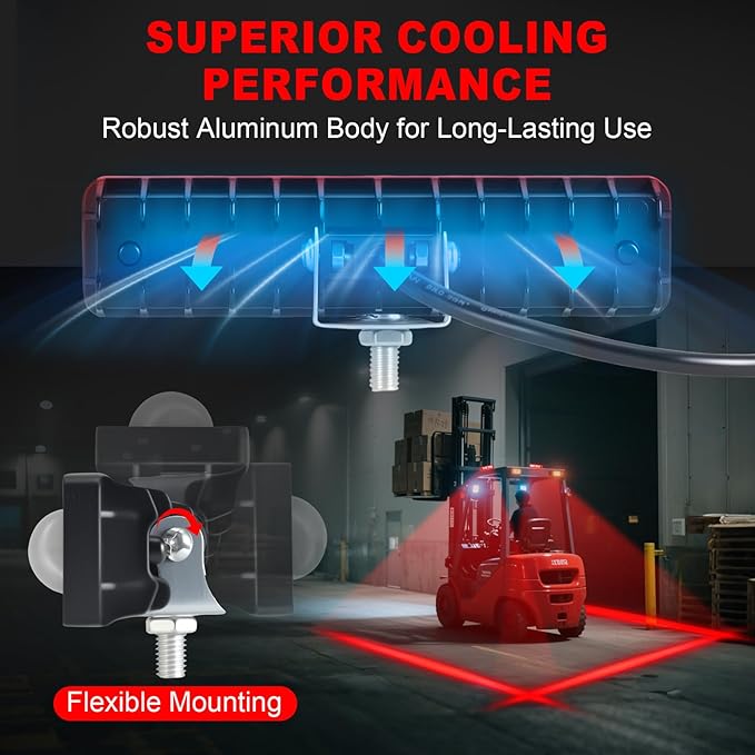 LED Forklift Safety Light Red for AGV Automated Guided Vehicle, Forklift Truc...