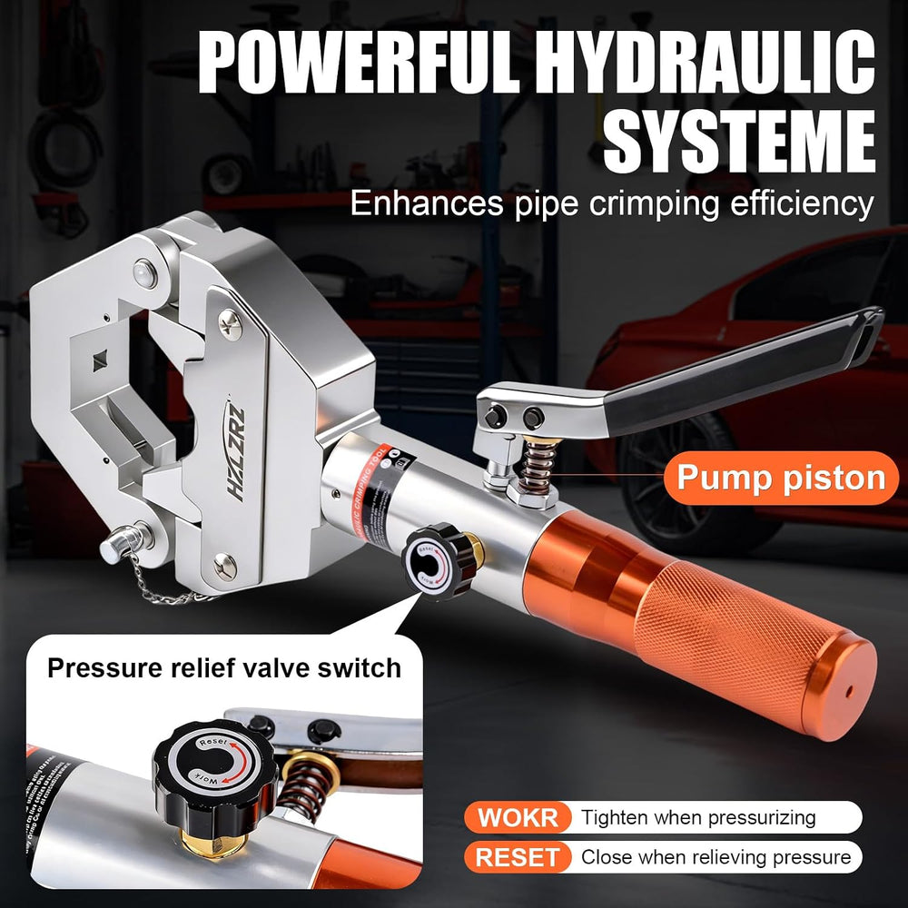 HZLZRZ Hydraulic AC Hose Crimper Kit - Manual A/C Hose Crimping Tool for BH A...