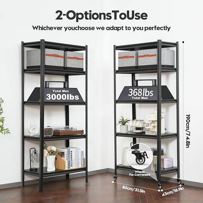 Kitchen Shelving with Lockable Wheels