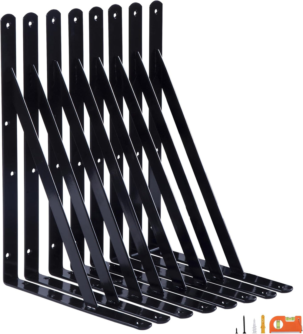 NEODROP 8-Pack 14 Inch Heavy Duty Shelf Brackets, Thicken Wall Bracket for Ga...
