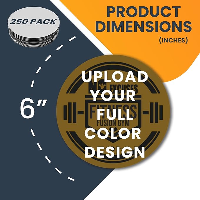 Magnet Me Up Customizable 30 Mil Round Magnet- 6”, 250 PK Weatherproof Car