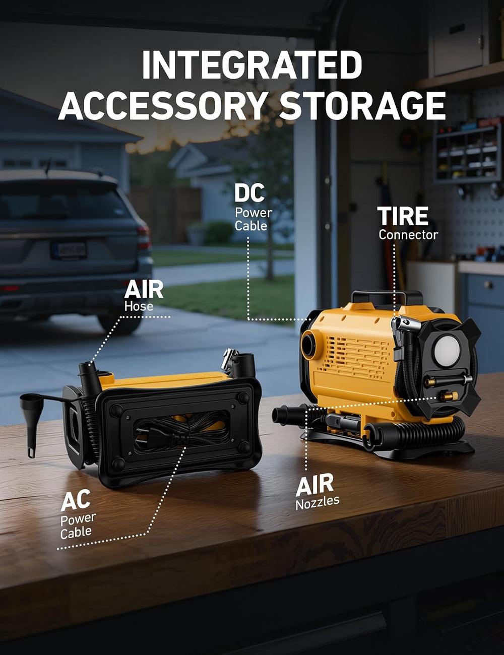 AstroAI Tire Inflator Portable Air Compressor, 12V DC/120V AC Dual Power