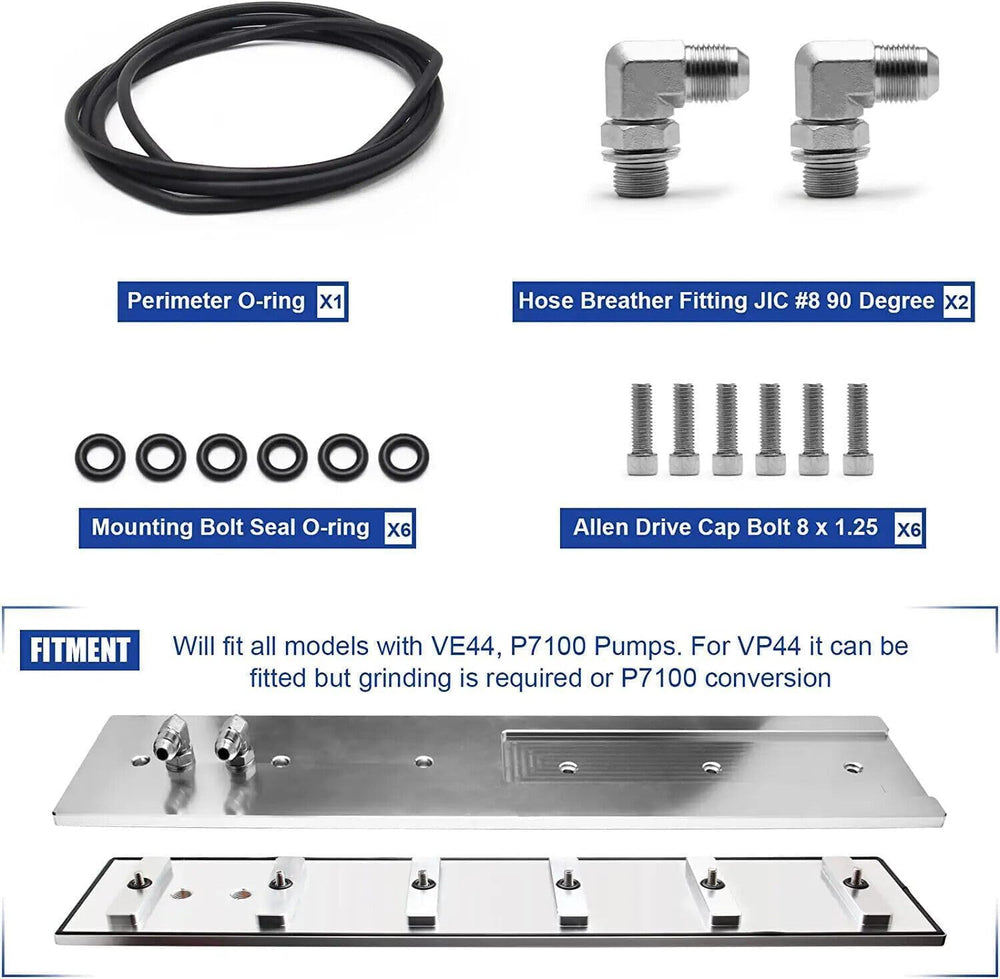 Billet Aluminum Tappet Cover & Fitting Kit Replacement for 1989-2002 Cumm...