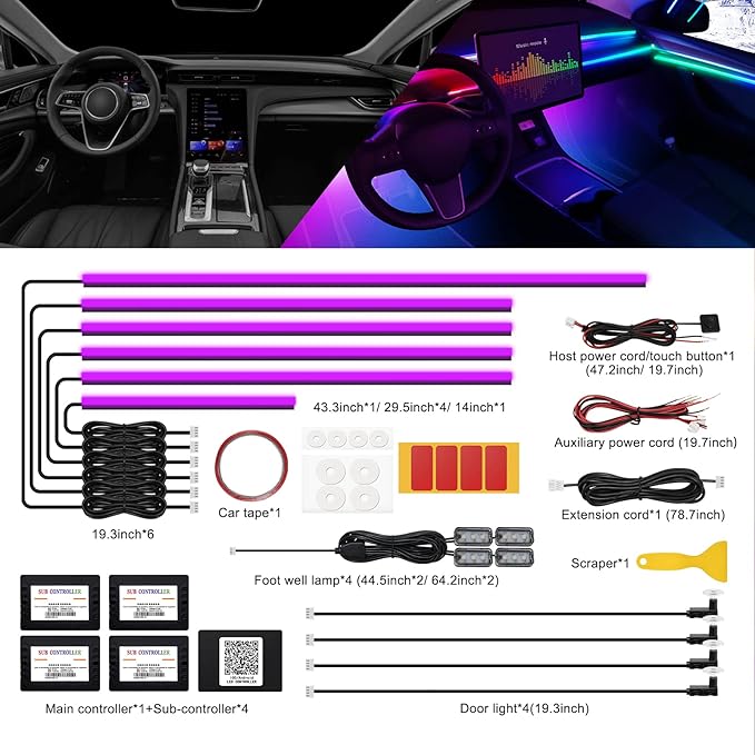 Acrylic Interior Car LED Strip Light