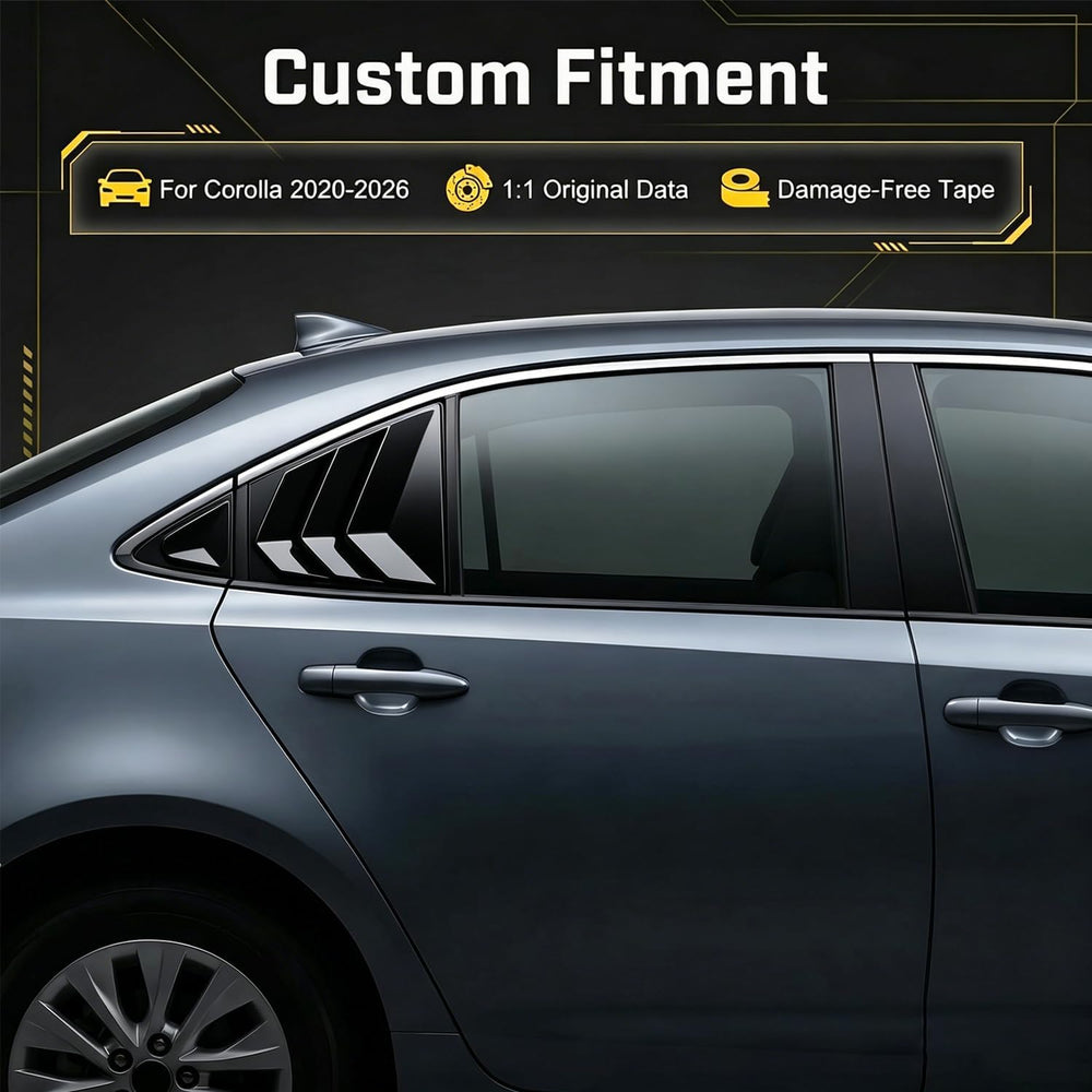 Rear Side Window Louvers for Toyota Corolla 2020 2021 2022 2023 2024 2025 202...