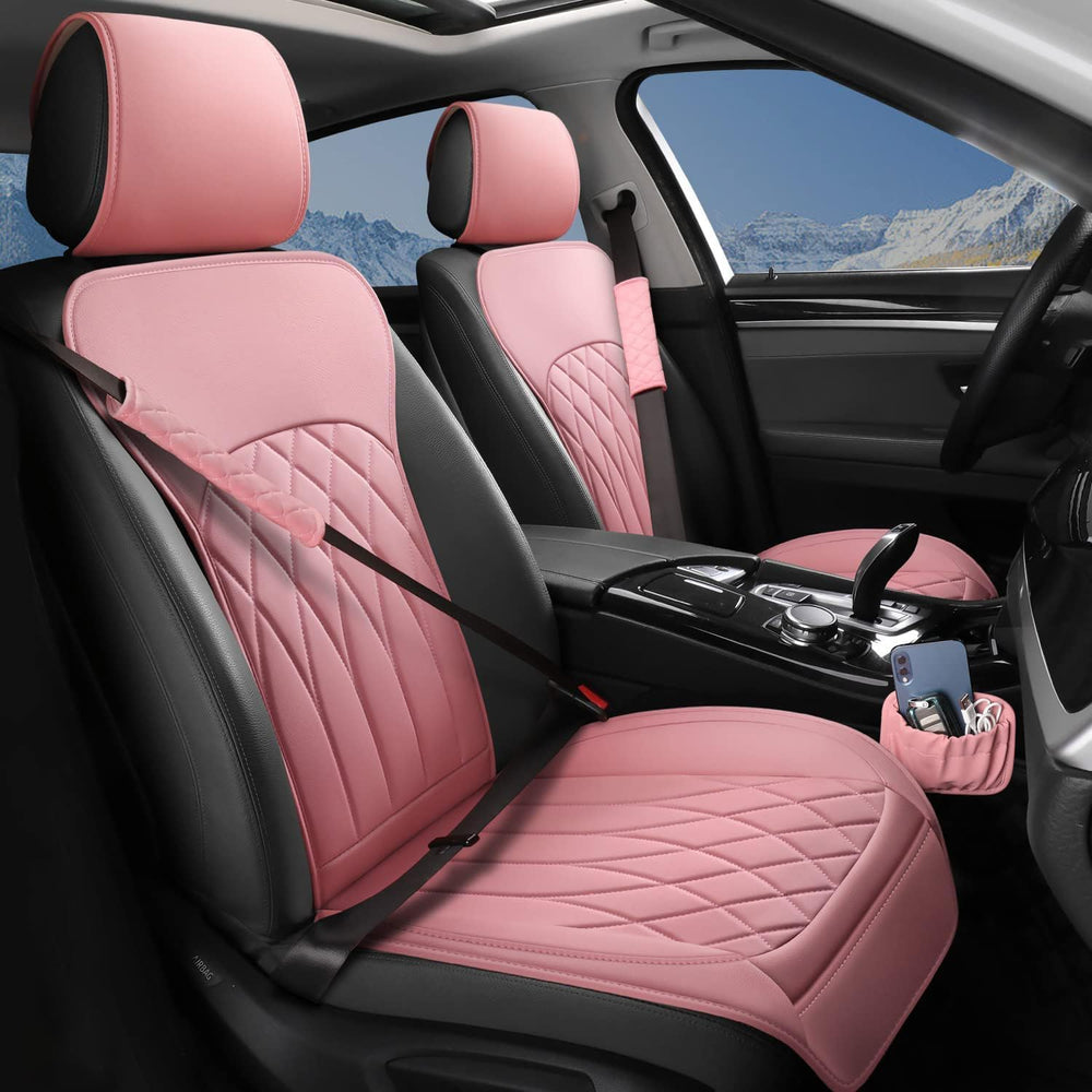 BEITK 2 Pack Waterproof Front Car Seat Covers for Car Truck SUV Pink