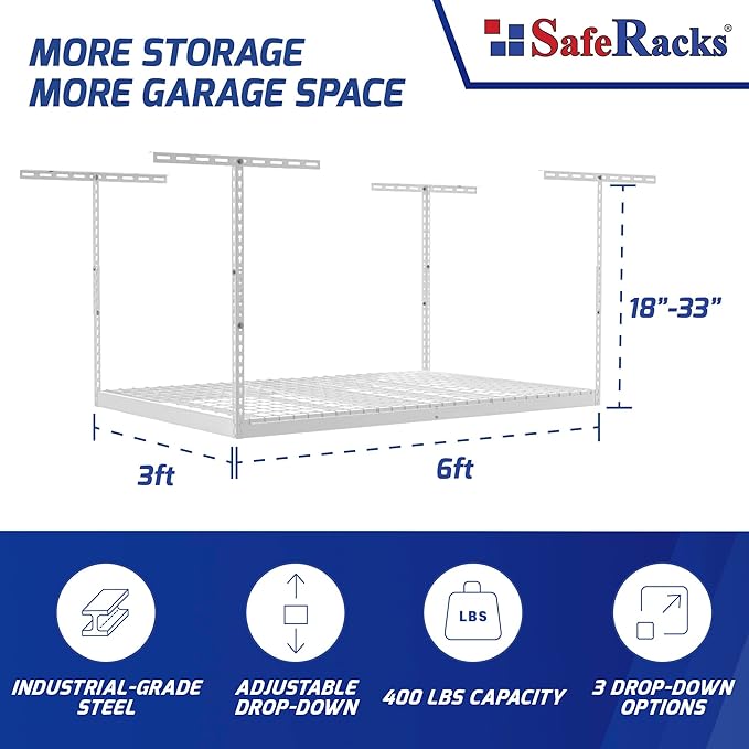 SafeRacks Overhead Garage Storage Rack