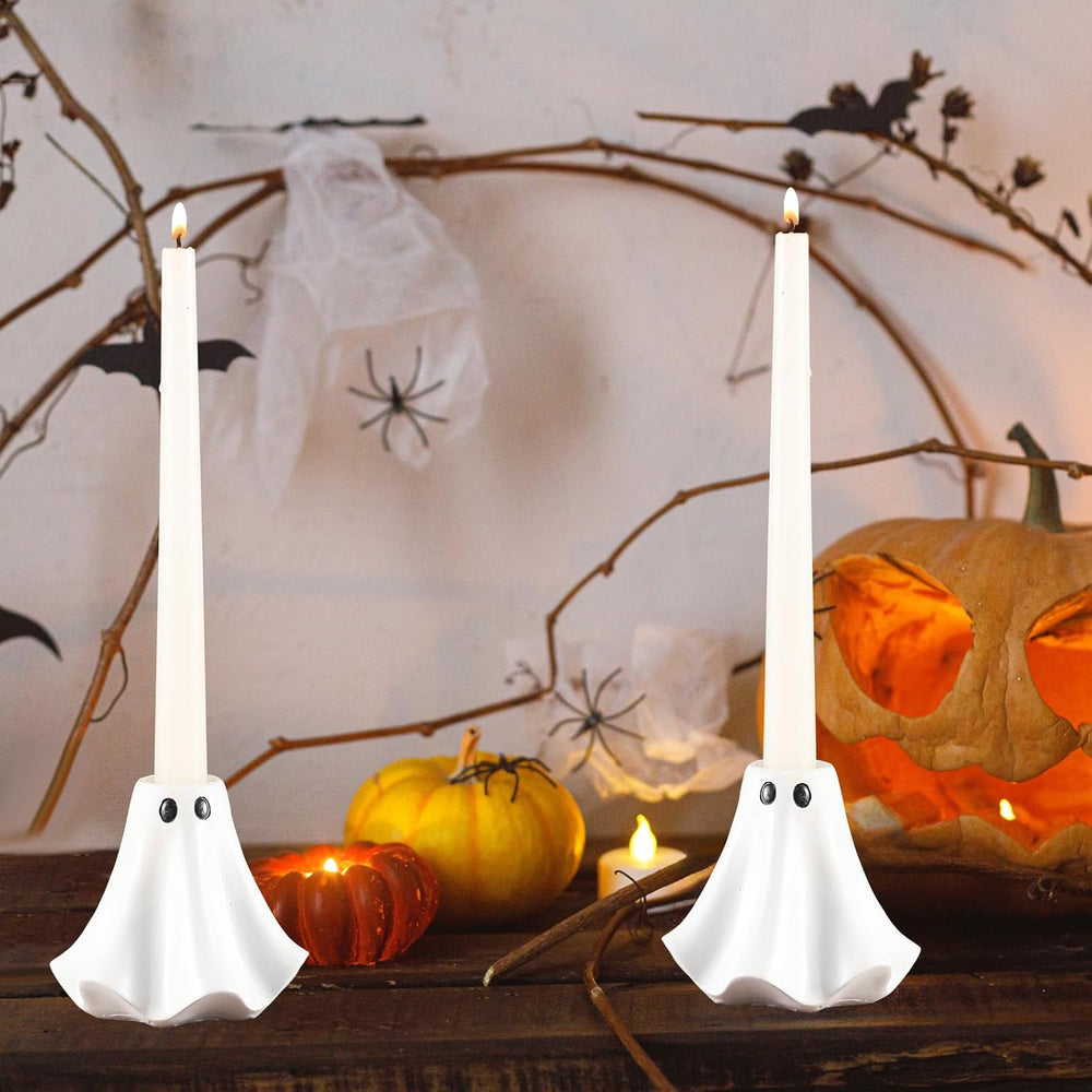 Conelist 2 Pcs Halloween Ghost Candle Holders Ceramic