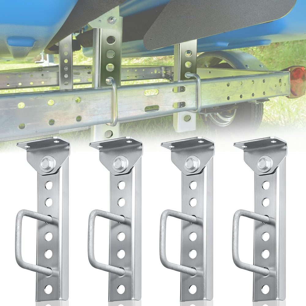 4 Pack 10"/12" Boat Trailer Bunk Brackets Kit | Swivel Top