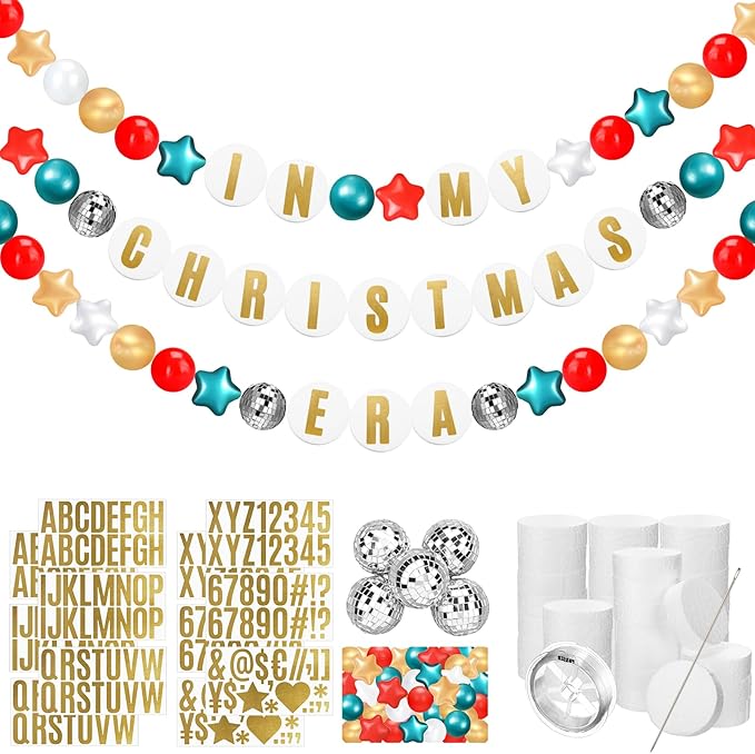 Giant Friendship Bracelet Garland Kit, DIY Birthday Banner with Letters Ball ...