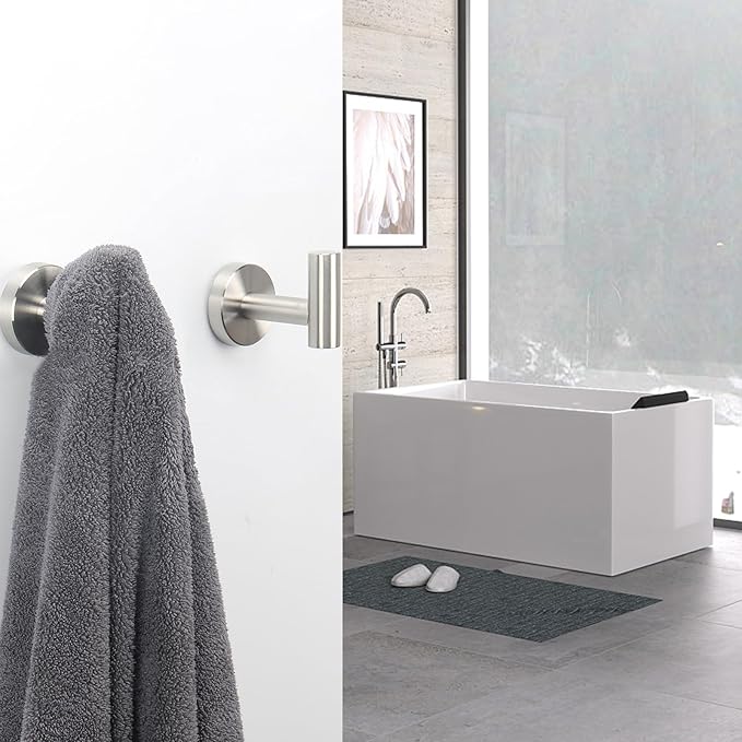 NearMoon Bath Towel Hooks- SUS 304 Stainless Steel Robe Hook Holder, Heavy Du...