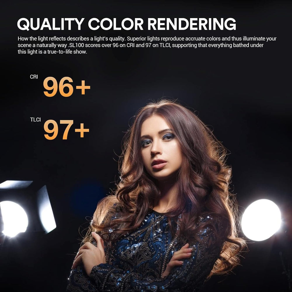 Godox SL100D LED Video Light,100W TLCI≥97 CRI≥96,5600K Continuous Lighting, 8...