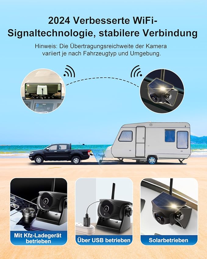 1080P Solar Wireless Backup Camera